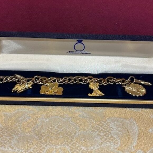 HOBCO House of Borvani 24K Gold Plated Charm BRACELET - Picture 7 of 9